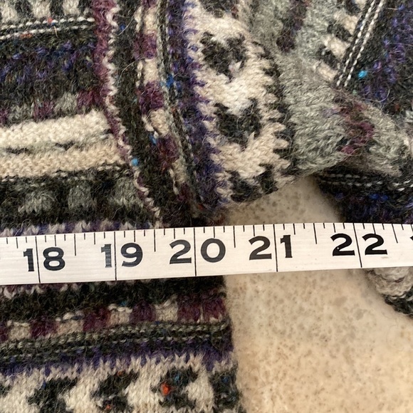 ALPS Fair Isle wool Cardigan Sweater Womens L Nordic Warm Preppy Long sleeve - Picture 8 of 8
